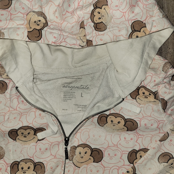 Aéropostale Printed Monkey Zip Hoodie - Picture 2 of 7